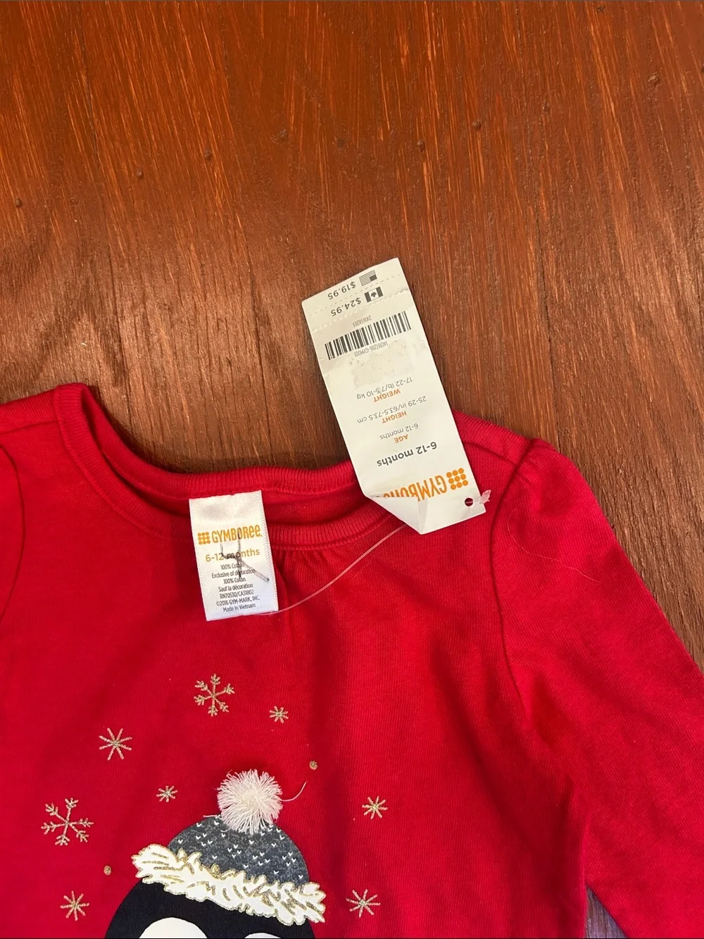 Gymboree Red Penguin Winter Graphic Long-Sleeve Tee